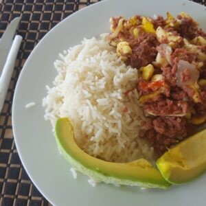 Bully beef and rice